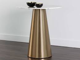 gold 35'' wide round bar height dining