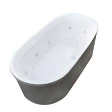 Browse our website for new appliances, bathroom and kitchen remodeling ideas, patio furniture, power tools, bbq grills, carpeting, lumber, concrete, lighting, ceiling fans, and more. Universal Tubs Pearl 5 6 Ft Acrylic Center Drain Flatbottom Whirlpool And Air Bath Tub In White Hd3467rd The Home Depot Whirlpool Bathtub Air Bathtub Free Standing Bath Tub