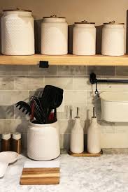Better Homes Gardens Ceramic Medium Dot Hobnail Canister Walmart Com In 2020 Fridge Decor Kitchen Counter Decor Diy Kitchen Decor