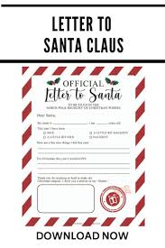 Letter To Santa Claus Printable Instant Download Wish Etsy In 2021 Dear Santa Letter Santa Letter Printable Santa Letter
