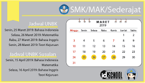 Jadwal Un Sd Smp Sma Dan Smk 2018 2019 Idschool