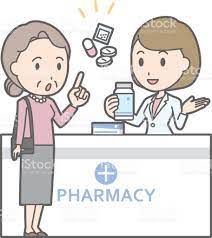 Illustration That A Old Woman Consults A Female Pharmacist Pharmacy Art Pharmacist Illustration