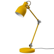 Matte yellow desk lamp with brass accents as a fundamental element of industrial design, as a fundamental element of industrial design, lines express the form and nature of an object. Task Lamp English Mustard Yellow Desk Lamp Wild Wood Lamp Desk Lamp Task Lamps