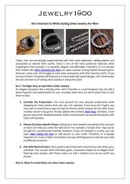 Do's And Don'ts While Styling Silver Jewelry For Men by Jewelry1000