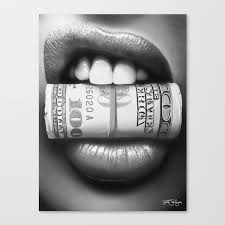 If you download the f. Put Your Money Where Your Mouth Is Black And White Version Canvas Print By Peterperlegas Fine Art Society6