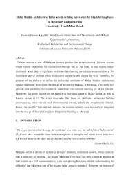 How to define the word malay? Doc Malay Muslim Architecture Influences In Defining Parameters For Shariah Compliance In Hospitality Building Design Case Study Rumah Meor Perak Fauziah Hanum Academia Edu
