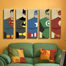 482 it's a superhero home decor. Oil Painting Canvas Super Hero Superman Batman Cartoon Modular Decoration Home Decor Modern Wall Pictures For Living Batman Decor Superhero Room Kid Room Decor