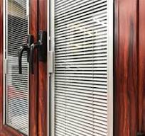 Best Wooden Grain Aluminum Double Swing Window Magnetic ...