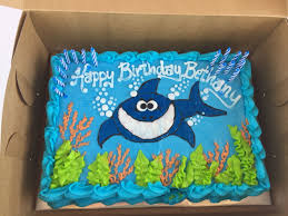 2nd Birthday Baby Shark Rectangle Cake Shark Birthday Cake Shark Birthday Cakes Birthday Sheet Cakes Birthday Cake Kids Girls