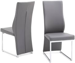 Free delivery and returns on ebay plus items for plus members. Remo Dining Chair Pair Grey Faux Leather And Chrome Cfs Furniture Uk