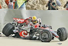 Formula one driver romain grosjean appears to have escaped with burns after his car crashed and burst into flames moments after the start of the bahrain grand prix on sunday. Hamilton Bahrain 2008 F1 Crash Formula Racing Drag Racing Cars