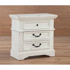 Drawers feature dovetail joinery and bottom mounted metal drawer glides Stonebrook 3 Drawer Antiqued White Nightstand Walmart Com Walmart Com
