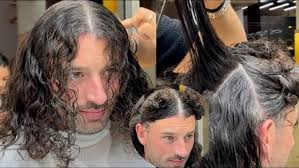 Cómo cortar y emparejar cabello largo en hombres rizado #cambiodelook  #haircut #tutorial