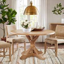 Farmhouse 52 Pedestal Dining Table Round Wood Dining Table Dining Table Farmhouse Dining Table