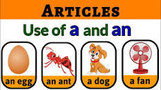 a and an | a and an for kids | Articles a and an | Articles for ...