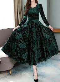 Buy Floral Dresses Online Shop Women S Fashion Floral Dresses For Sale Floryday Velvet Dress Designs Long Sleeve Print Dress Crewneck Dress