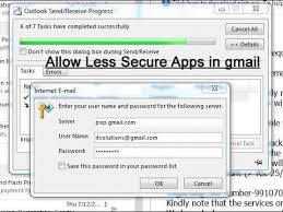 Follow the below steps to enable less secure apps in the gmail account you will receive a critical security alert email from google to inform that access for less secure apps setting has been turned on. Fix Send And Receive Error In Outlook Allow Less Secure Apps Youtube