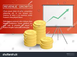 stacked coins growth chart rising revenue stock vector