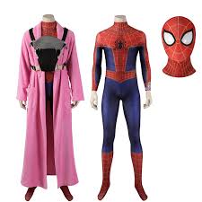 Peter B Parker Spiderman Suit Across The Spider Verse Cosplay Costume Pink  Robe | eBay