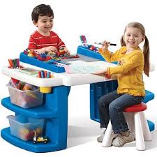 Step2 Build Store Kids Activity Table Art Desk With Storage Walmart Com Kids Activity Table Activity Table Activities For Kids