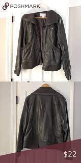 Xhilaration Xxl Gray Non Leather Jacket Cropped Faux Leather Jacket Leather Jacket With Hood Grey Leather Jacket
