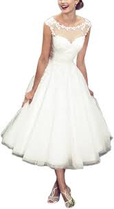 Save 9% on this size us 4 floor length, backless, dress with halter neckline & spaghetti straps sleeves. Women S Elegant Sheer Vintage Short Lace Wedding Dress For Bride At Amazon Women S Clothing Store