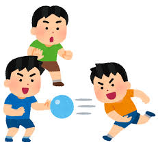 ドッジボールで遊ぶ子供たちのイラスト | かわいいフリー素材集 いらすとや