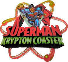 Each train seats 32 riders in eight rows of four. Superman Krypton Coaster Six Flags Cheyenne Logofanonpedia Fandom