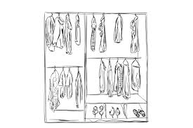 Black And White Vector Palette Wardrobe Sketch With Clothes Hand Drawn Vector Illustrations Drawing Clothes Hand Drawn Vector