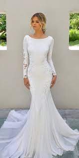 30 Fall Wedding Dresses With Charm Fall Wedding Dresses Trumpet Simple With Lo Modest Wedding Dresses With Sleeves Choose Wedding Dress Wedding Dress Sleeves