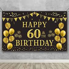 Pension is the birth of a new person. Buy Trgowaul 60th Birthday Backdrop Gold And Black 5 9 X 3 6 Fts Happy Birthday Party Decorations Banner For Women Men Photography Supplies Background Happy Birthday Decoration Online In Indonesia B089vv7q3k