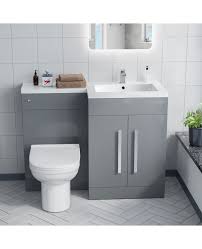 Combination furniture is a great choice for smaller bathrooms. Aron 1100mm Rh Bathroom Basin Combination Vanity Unit Desone Back To Wall Toilet