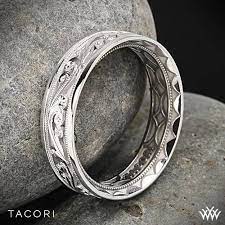 Tacori Sculpted Crescent Eternity Wedding Ring 2467 Mens Wedding Rings Silver Wedding Bands Wedding Band Engraving