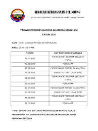 Perhimpunan dwibulanan naib canselor bersama warga (siri april). Takwim Perhimpunan Bulanan Kokurikulum 2020