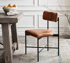 maison leather dining chair pottery barn