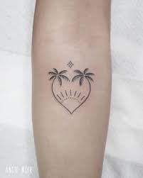 Apart from this, heart tattoos also signify the compassionate virtue in a person. Heart Shaped Palm Trees Tattoo Tattoogrid Net