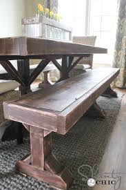 Diy pottery barn inspired farmhouse dining table plan from shanty 2 chic. Hey Guys I M Back To Share The New Benches That I Built For My New Dining Table If You Dining Table With Bench Restoration Hardware Dining Table Diy Dining