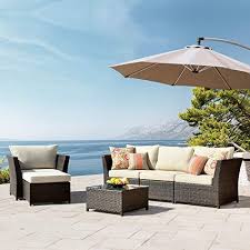 New Allwex Patio Furniture Set Outdoor Furniture 6 Pcs Sets Pe Rattan Wicker Sectional 2 Pillows 1 Patio Fur In 2020 Patio Furniture Deals Patio Furniture Sets Patio