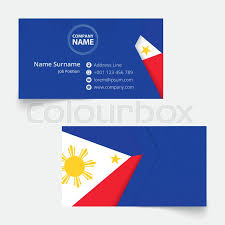 This is also the standard business card size in many situations as it is highly pocketable. Philippines Flag Business Card Stock Vector Colourbox