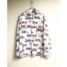 came unto meさんはinstagramを利用しています cotton pattern box shirts 歴代の機関車柄のコットンシャツ 程よいポップさ fashion tops women s top