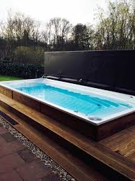 deck nur auf halber hohe ist der swimspa perfekt fur mich in meinem w c nun eine rampe halbe swim spa landscaping swim spa deck spa landscaping