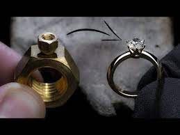 I Turn 2 Hex Nuts Into A 1 Ct Diamond Ring Youtube Wooden Rings Engagement Diamond Diamond Ring