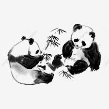 Black Panda Cute Panda Hand Drawn Panda Cartoon Panda National Treasure Panda Black Bamboo Two Pandas Png Transparent Clipart Image And Psd File For Free Dow Cartoon Panda Cartoon Background Cute