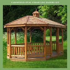 Cabinfield Oval Cedar Log Gazebo Kit Video Gazebo Garden Gazebo Backyard Pavilion