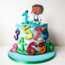 Charlie And The Numbers Cake By Peribakedit Number Cakes Cake Birthday Cake