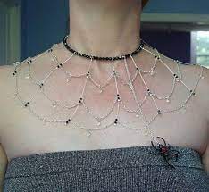 How To Make Spider Web Necklace Tutorials Halloween Jewelry Halloween Jewelry Diy Crystal Web
