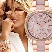 Michael Kors Bryn Rose Gold Dial Two Tone Steel Strap Watch for Women