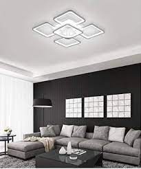 Jaycomey Modern Ceiling Light Led Chandelier Flush Mount Square Shape White Ceiling Light For Ceiling Lights Living Room Living Room Lighting Ceiling Lights
