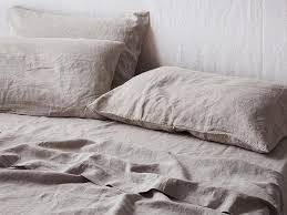 Linen fitted sheet french blue. Flat Sheet In Natural