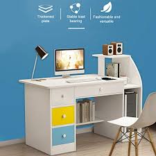 Maybe you would like to learn more about one of these? Computer Laptop Desk With Drawer Shelf Children Study Desk And Bookcase Office Home Pc Table With Mainframe Rack Modern Small Writing Learning Workstation White Pricepulse
